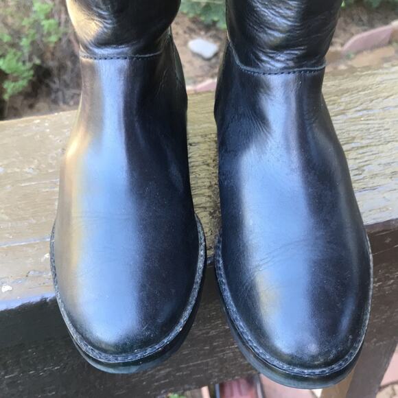 Cole Haan Adler Riding Tall Suede Leather Pull on Black Boots Women's Size 5.5B - Picture 4 of 12